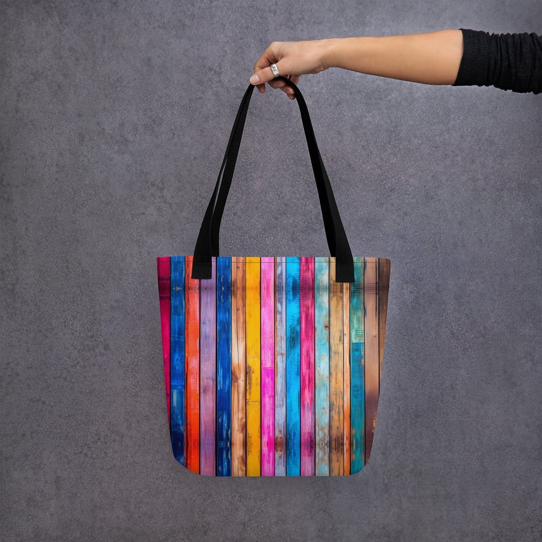 cgk.ink colorful Slatted Rainbow Tote Bag Slatted Rainbow Tote Bag TOTES & BAGS cgk.ink