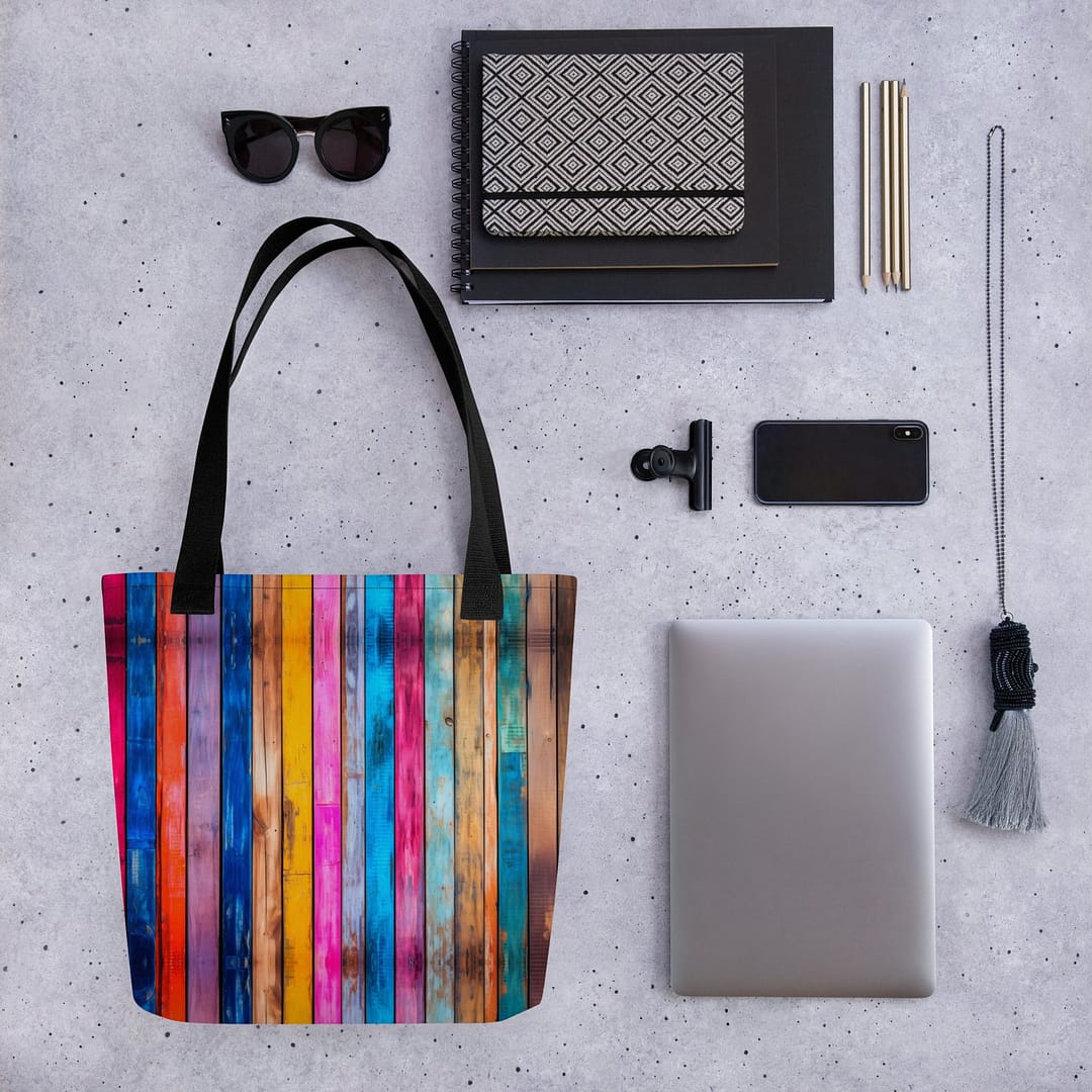 cgk.ink colorful Slatted Rainbow Tote Bag Slatted Rainbow Tote Bag TOTES & BAGS cgk.ink