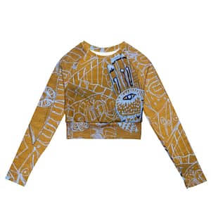 cgk.ink earth-friendly Gold Gond Long Sleeve Crop Top Gold Gond Long Sleeve Crop Top the ART of INDIA cgk.ink