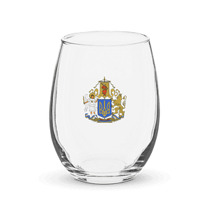 Ukrainian Crest (Traditional) Stemless Wine Glass ENTERTAINING cgk.ink