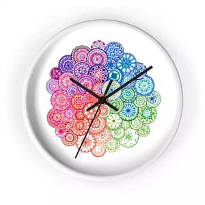 cgk.ink abstract Rainbow Mandala Wall Clock Rainbow Mandala Wall Clock CLOCKS cgk.ink