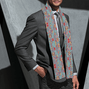 cgk.ink blue Dawn Garden Velvet Scarf Dawn Garden Velvet Scarf ACCESSORIES cgk.ink