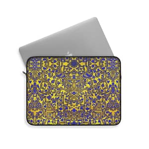 cgk.ink busy Yellow Indigo Brocade Laptop Sleeve Yellow Indigo Brocade Laptop Sleeve ACCESSORIES & GIFTS cgk.ink