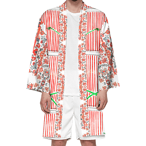 cgk.ink chic Red Cardinal Haori Kimono Red Cardinal Haori Kimono KIMONOS & JACKETS cgk.ink