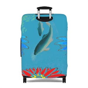 cgk.ink adventurous Koi & Lotus Luggage Cover Koi & Lotus Luggage Cover TRAVEL GEAR cgk.ink