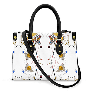 cgk.ink colorful Kandinsky: Delicate Tensions (1923) Leather Handbag Kandinsky: Delicate Tensions (1923) Leather Handbag inspired by FINE ART cgk.ink