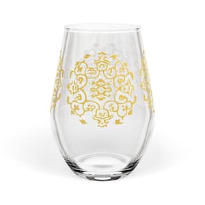 cgk.ink barware Yellow Crest Stemless Wine Glass Yellow Crest Stemless Wine Glass ENTERTAINING cgk.ink