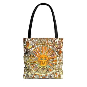cgk.ink colorful Sunburst Tarot Art Tote Bag — Vintage Celestial Sun & Moon Sunburst Tarot Art Tote Bag — Vintage Celestial Sun & Moon ACCESSORIES & GIFTS cgk.ink