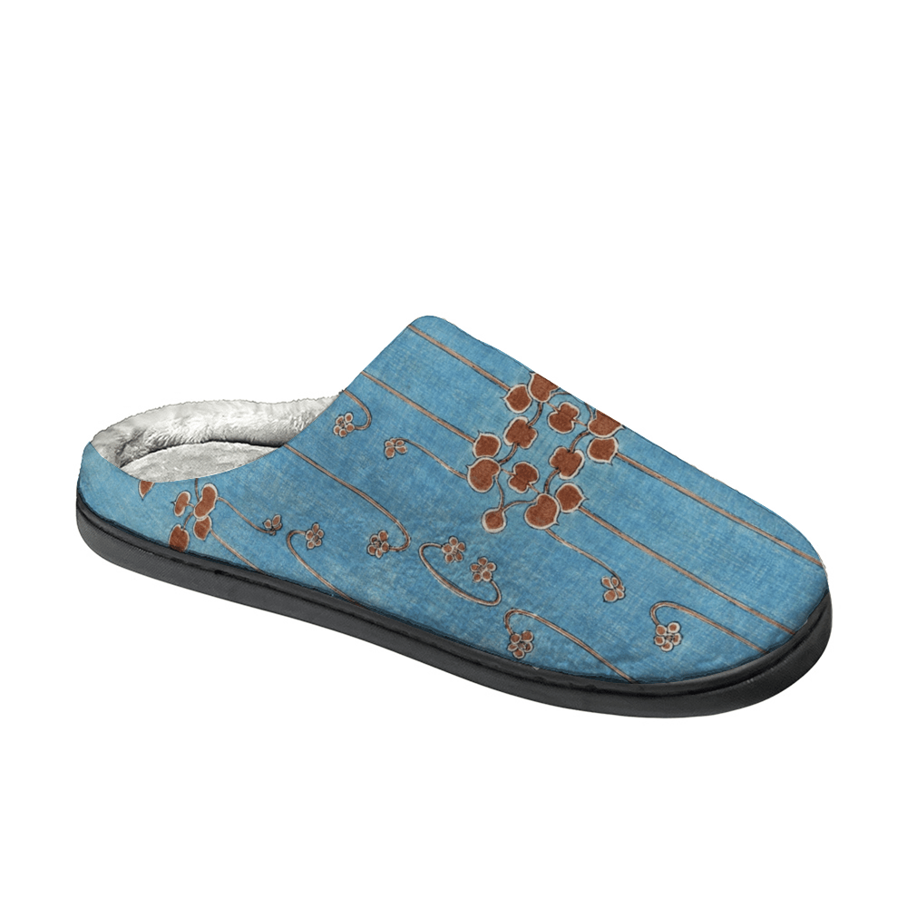 cgk.ink blue Pale Blue Lotus Flannel Slippers Pale Blue Lotus Flannel Slippers FOOTWEAR cgk.ink
