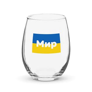 Peace in Ukraine Stemless Wine Glass ENTERTAINING cgk.ink