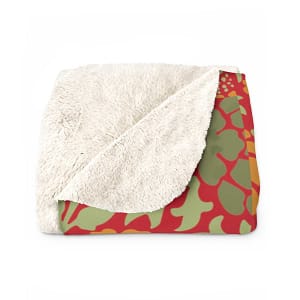 Red Blooms Sherpa Fleece Blanket BED & BATH cgk.ink