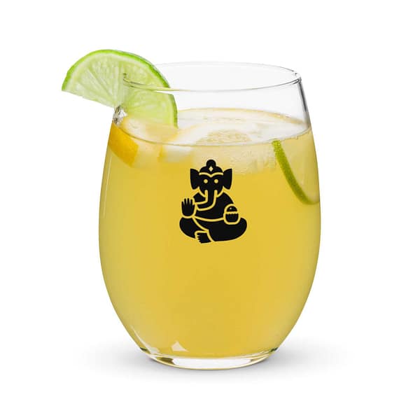 Ganesh Blessing Stemless Wine Glass ENTERTAINING cgk.ink