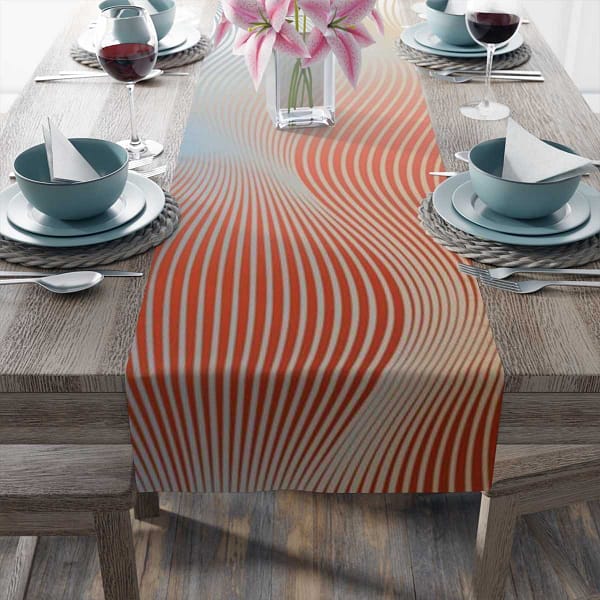 Rose Sine Wave Table Runner (Cotton, Poly) ENTERTAINING cgk.ink
