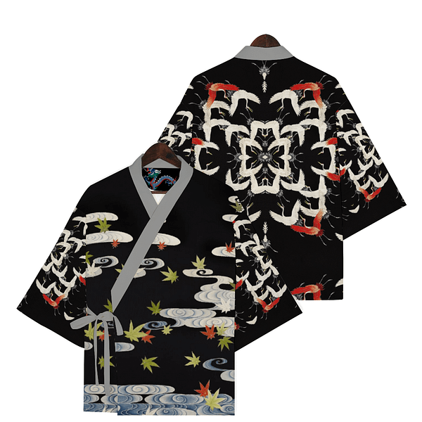 Gathered Cranes Short Kimono fight for PEACE EVERYWHERE cgk.ink