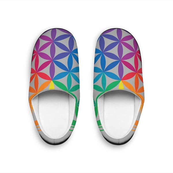 Rainbow Mandala Men’s Indoor Slippers FOOTWEAR cgk.ink