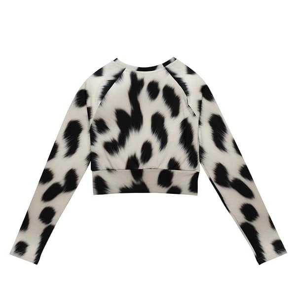 Polar Dalmation Recycled Long-Sleeve Crop Top the ECO-LOGIC COLLECTION cgk.ink