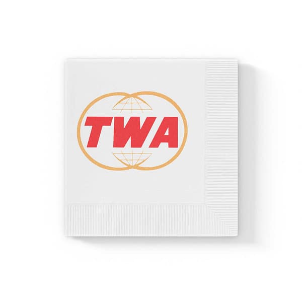 Vintage Airlines: TWA White Coined Napkins ENTERTAINING cgk.ink
