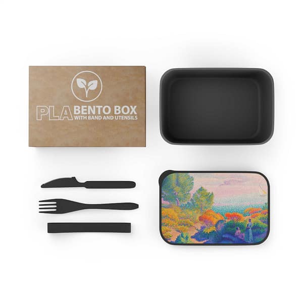 Henri Cross: “Two Women by the Shore, Mediterranean” Bento Box with Utensils KITCHEN cgk.ink