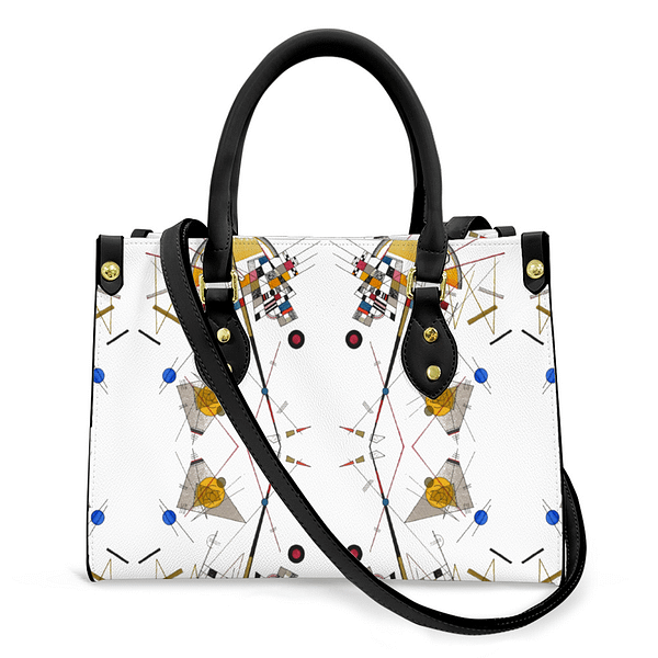 Kandinsky: Delicate Tensions (1923) Leather Handbag inspired by FINE ART cgk.ink