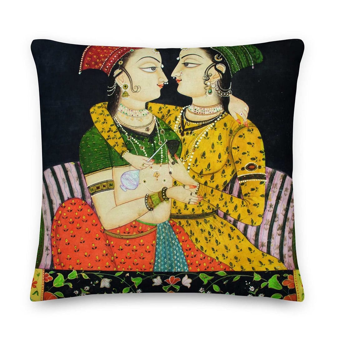 cgk.ink exotic Two Ladies Embracing At A Jharoka Premium Pillow Two Ladies Embracing At A Jharoka Premium Pillow BED & BATH cgk.ink