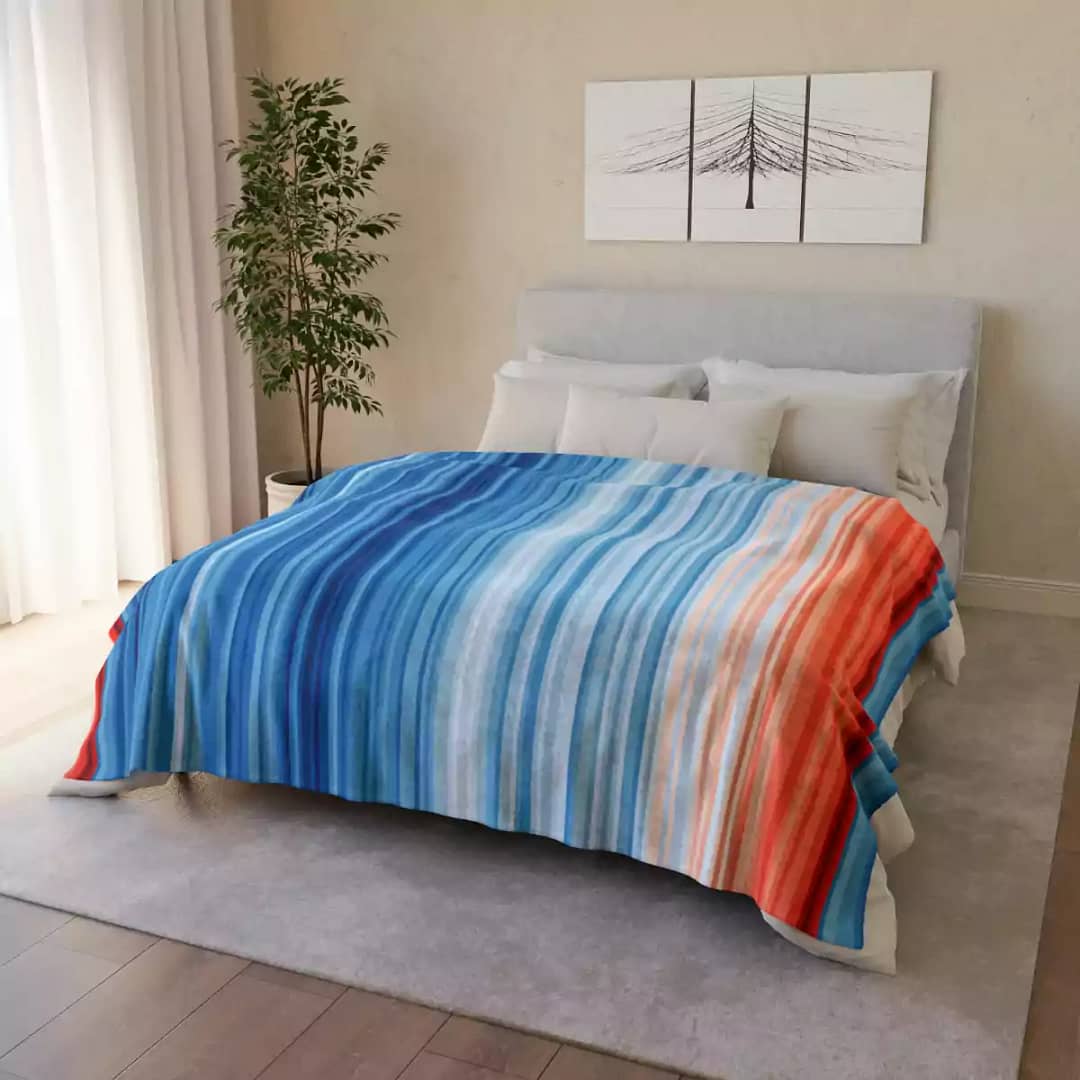 cgk.ink #SHOW YOUR STRIPES Global Warming Stripes Soft Polyester Blanket Global Warming Stripes Soft Polyester Blanket BED & BATH cgk.ink