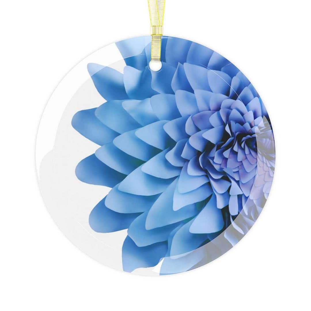 cgk.ink celebratory Blue Dahlia Glass Ornament Blue Dahlia Glass Ornament DÉCOR cgk.ink