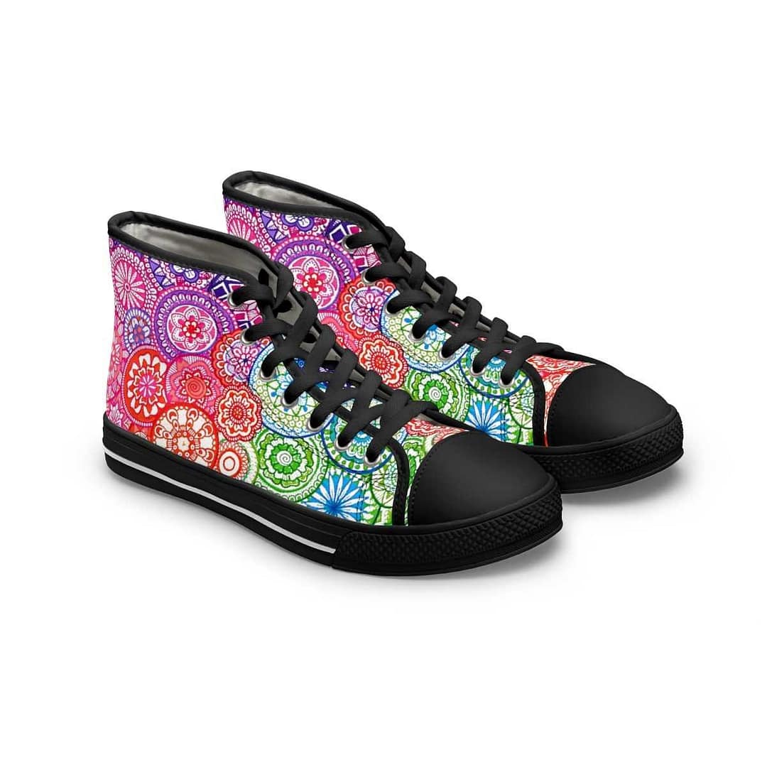 cgk.ink active Rainbow Mandala Women’s High Top Sneakers Rainbow Mandala Women’s High Top Sneakers SHOES cgk.ink