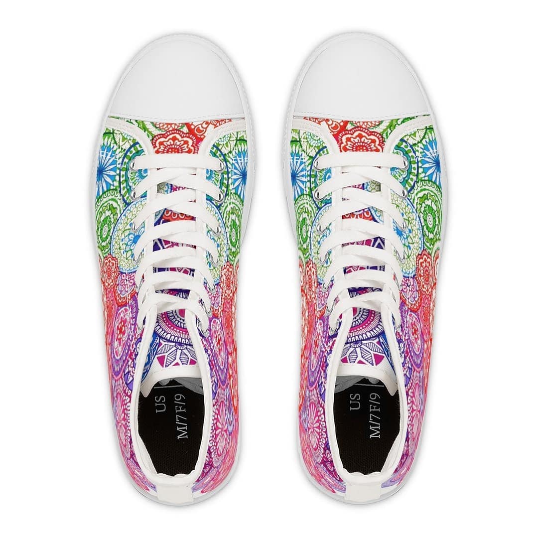 cgk.ink active Rainbow Mandala Women’s High Top Sneakers Rainbow Mandala Women’s High Top Sneakers SHOES cgk.ink