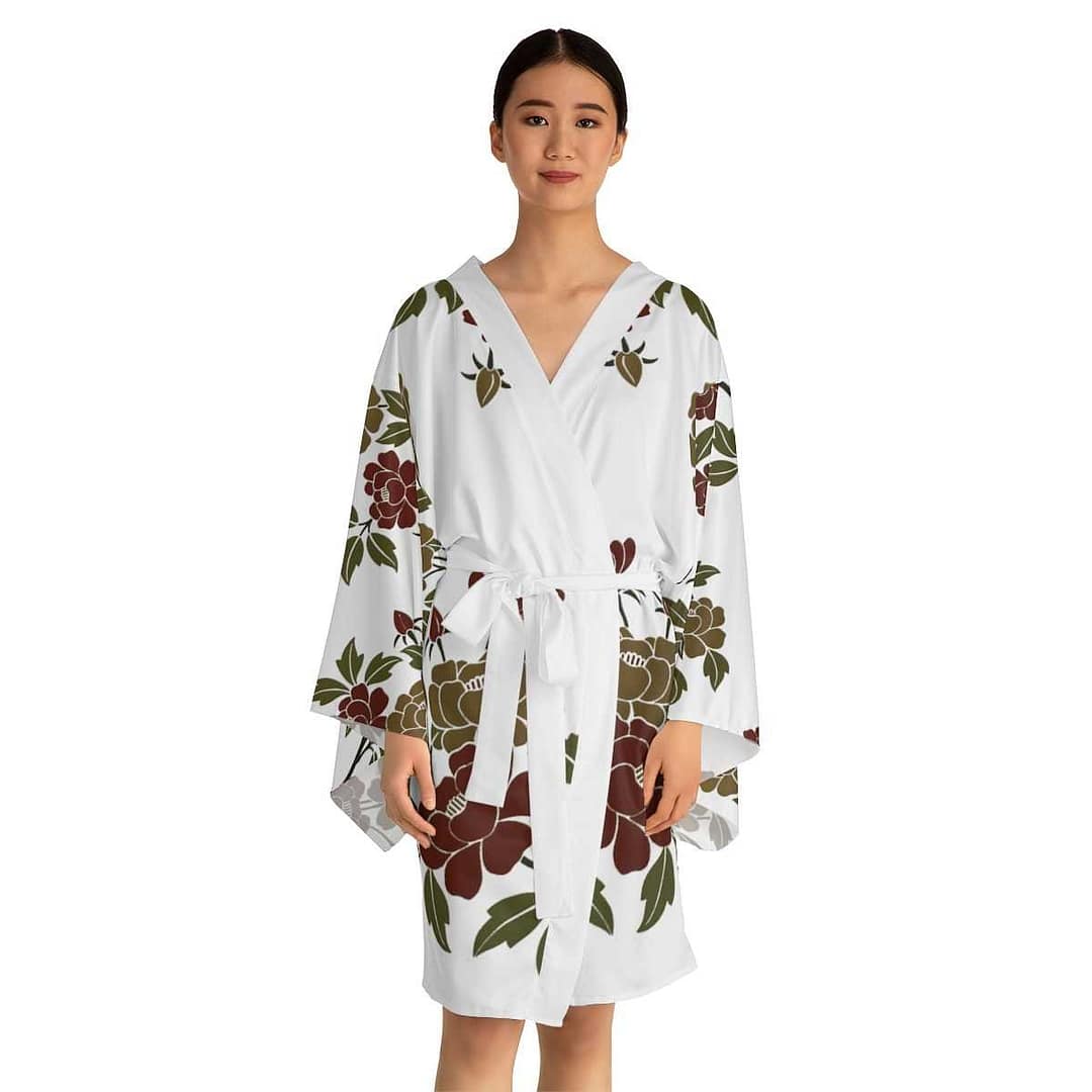 cgk.ink elegant Autumn Leaves Long Sleeve Kimono Robe Autumn Leaves Long Sleeve Kimono Robe JAPAN cgk.ink