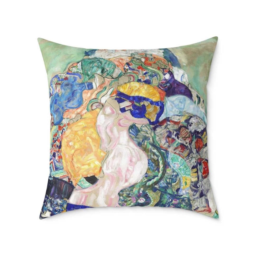 cgk.ink calm Klimt’s “Baby (Cradle)” Spun Polyester Pillow Klimt’s “Baby (Cradle)” Spun Polyester Pillow DÉCOR cgk.ink