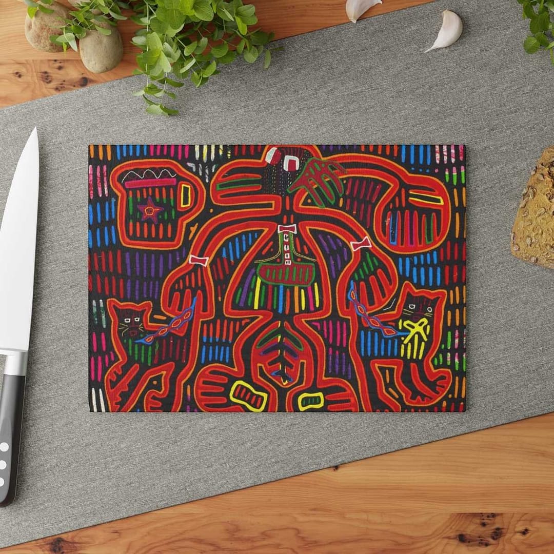 cgk.ink colorful Mola Glass Cutting Board Mola Glass Cutting Board HOME cgk.ink