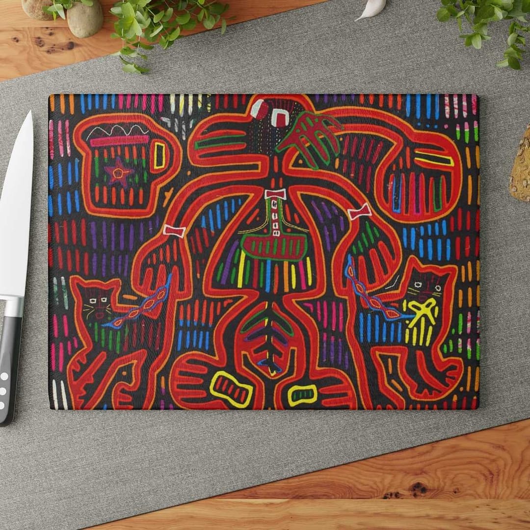 cgk.ink colorful Mola Glass Cutting Board Mola Glass Cutting Board HOME cgk.ink