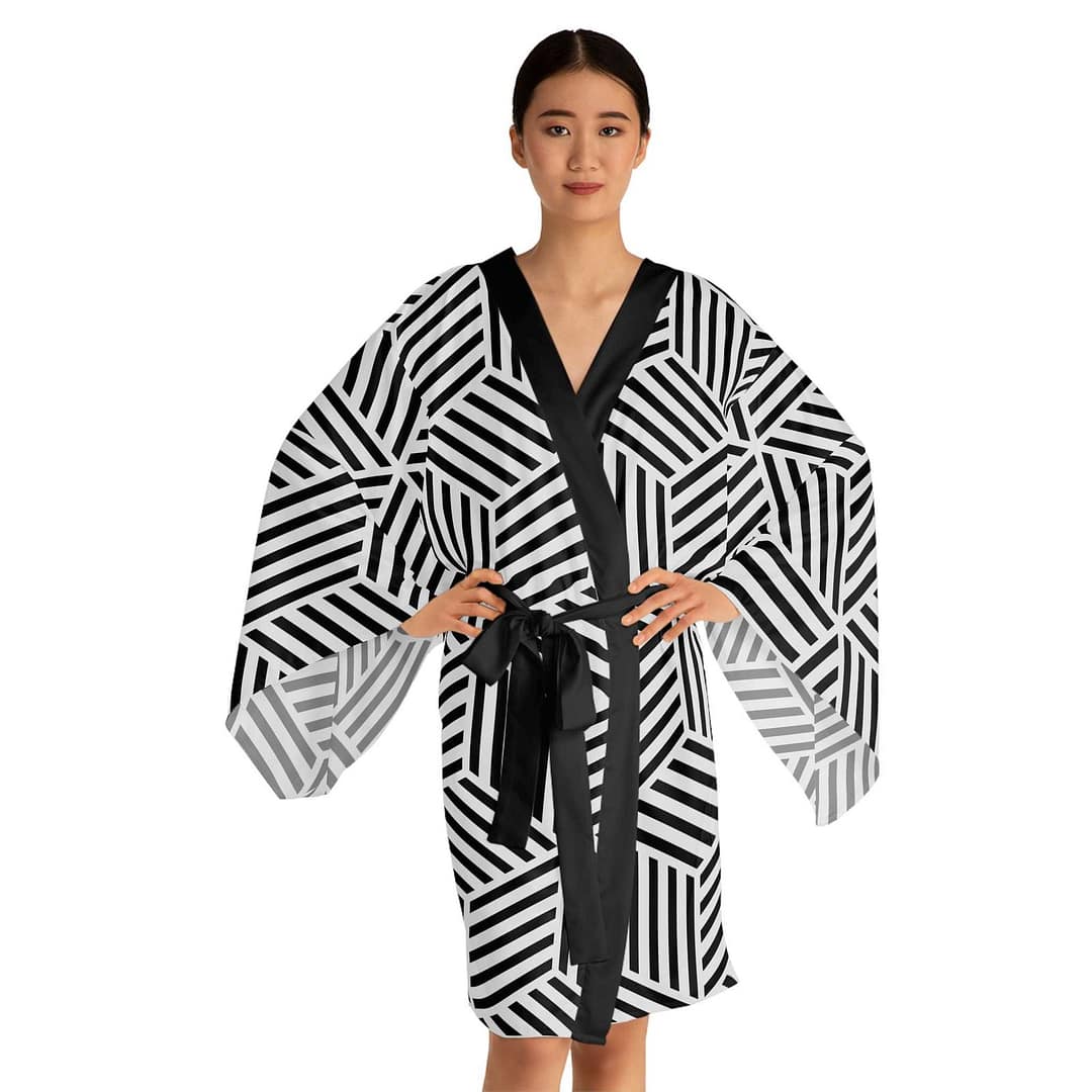 cgk.ink abstract Ligne Long Sleeve Kimono Robe Ligne Long Sleeve Kimono Robe KIMONOS & JACKETS cgk.ink