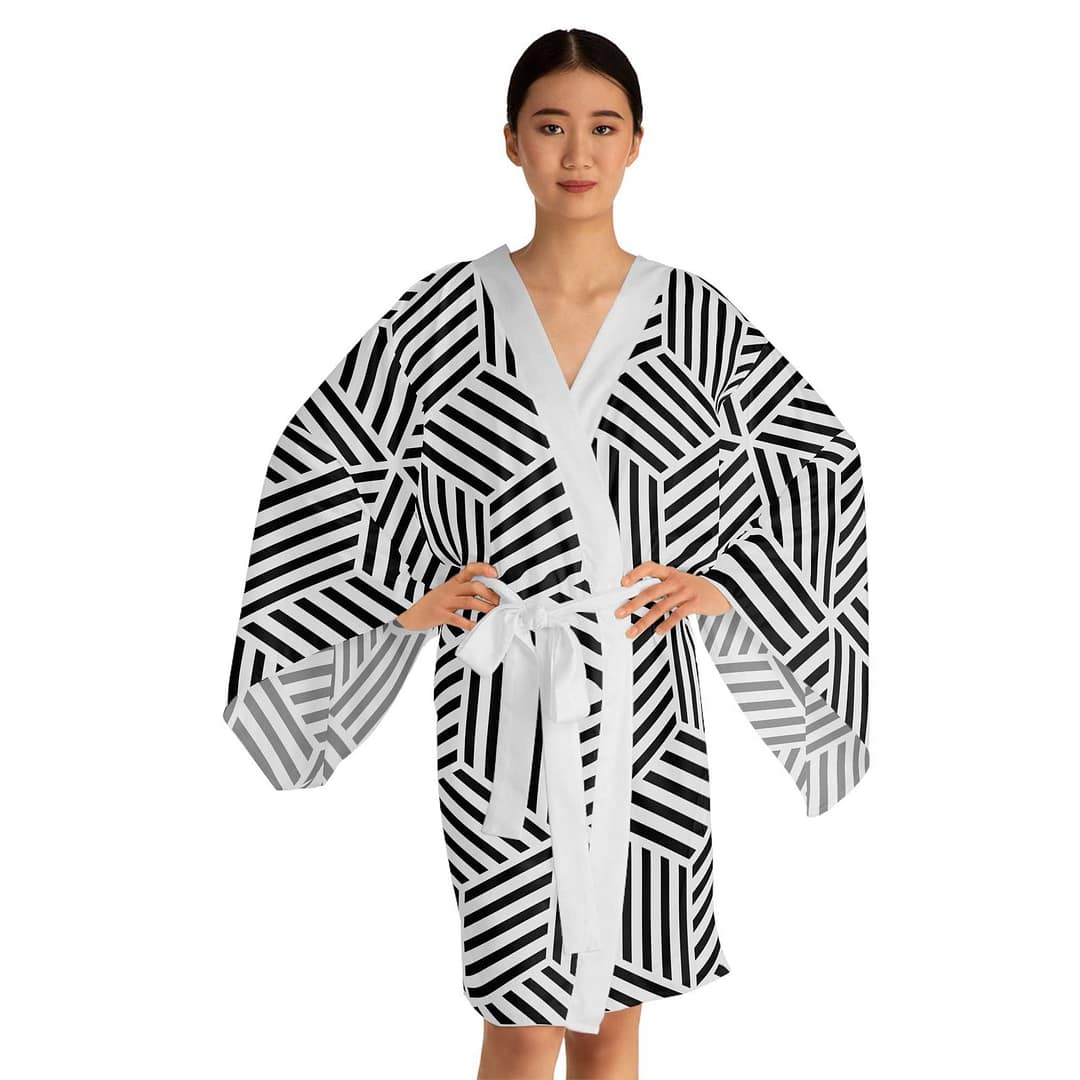 cgk.ink abstract Ligne Long Sleeve Kimono Robe Ligne Long Sleeve Kimono Robe KIMONOS & JACKETS cgk.ink