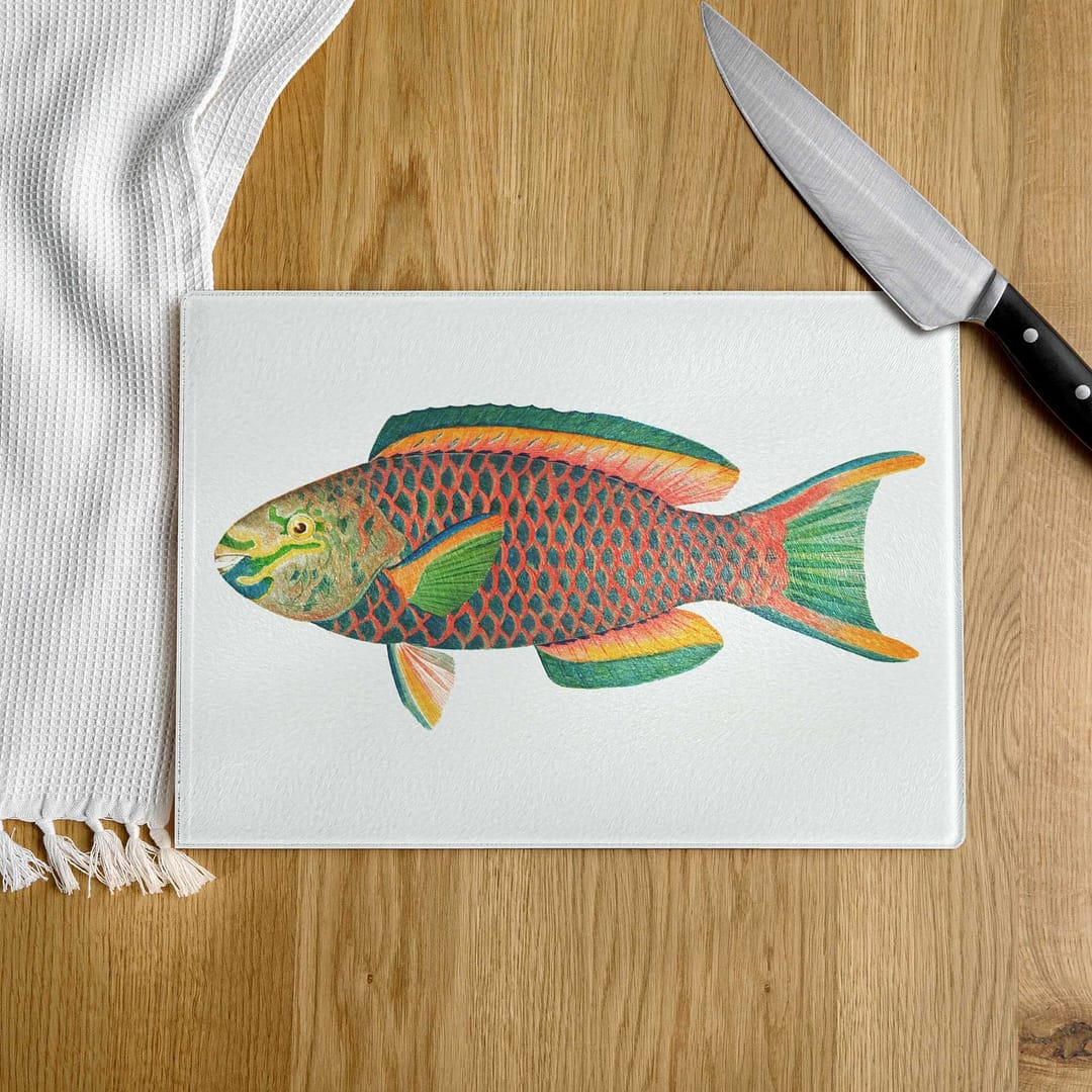 cgk.ink aquatic Poisson Glass Cutting Board Poisson Glass Cutting Board HOME cgk.ink
