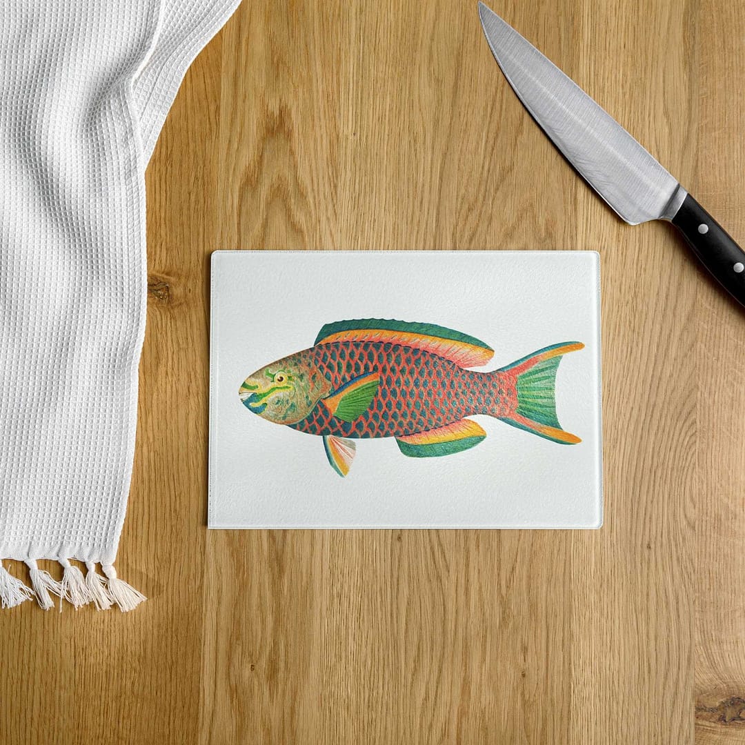 cgk.ink aquatic Poisson Glass Cutting Board Poisson Glass Cutting Board HOME cgk.ink
