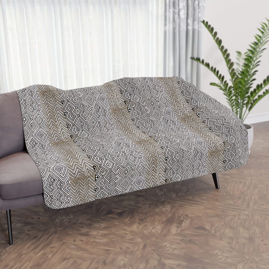 cgk.ink Africa Amani Geometric Design Sherpa Blanket Amani Geometric Design Sherpa Blanket BED & BATH cgk.ink
