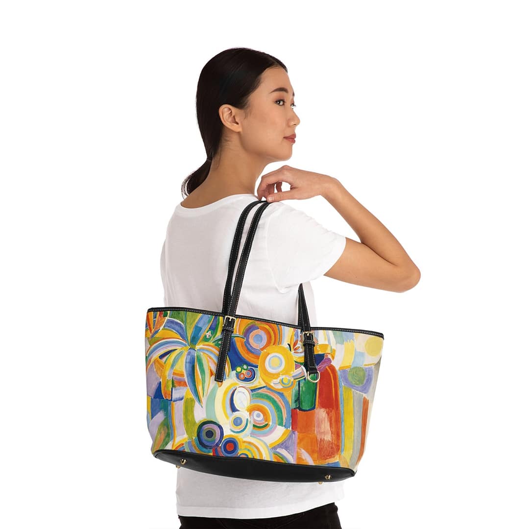 cgk.ink abstract Delaunay: Portuguese Woman Leather Tote Bag Delaunay: Portuguese Woman Leather Tote Bag inspired by FINE ART cgk.ink