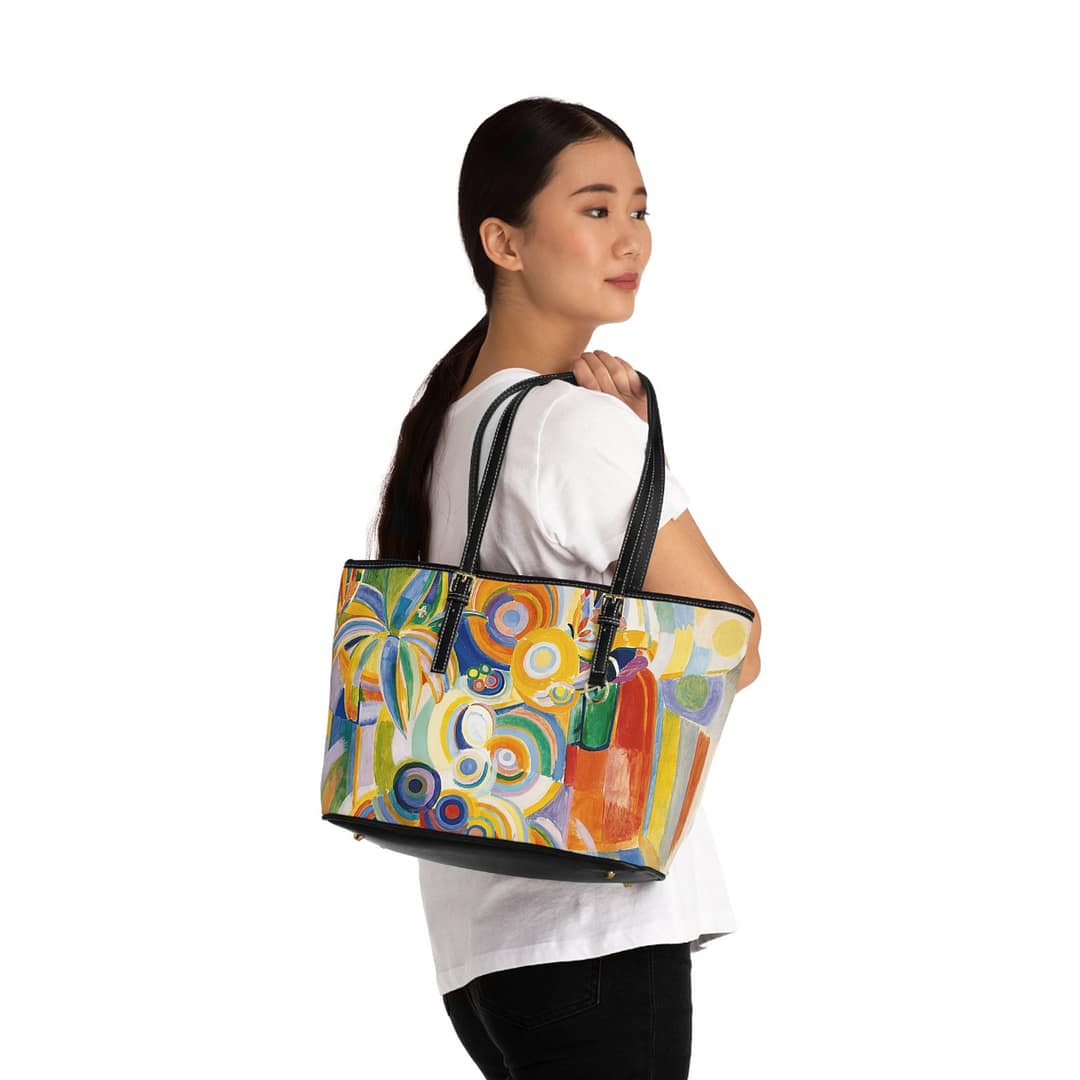 cgk.ink abstract Delaunay: Portuguese Woman Leather Tote Bag Delaunay: Portuguese Woman Leather Tote Bag inspired by FINE ART cgk.ink