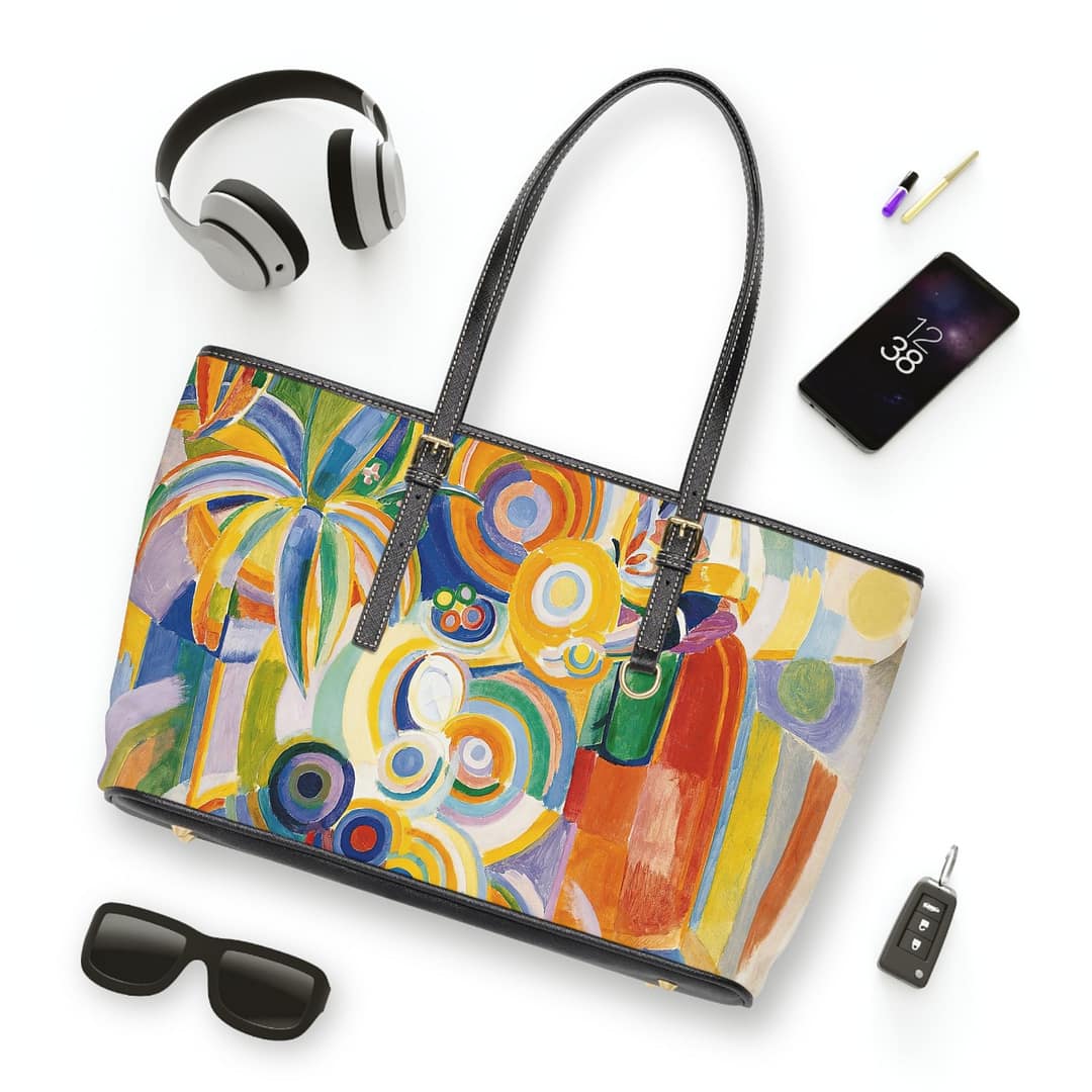cgk.ink abstract Delaunay: Portuguese Woman Leather Tote Bag Delaunay: Portuguese Woman Leather Tote Bag inspired by FINE ART cgk.ink