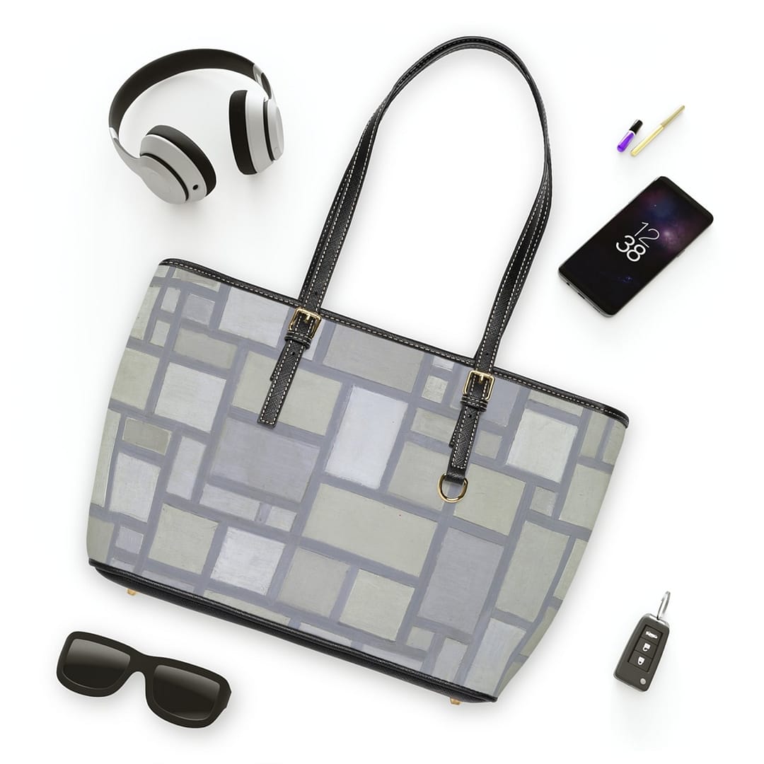 cgk.ink abstract Piet Mondrian: Composition with Grid 7 Leather Tote Bag Piet Mondrian: Composition with Grid 7 Leather Tote Bag ACCESSORIES & GIFTS cgk.ink