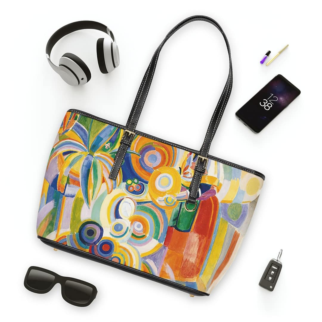 cgk.ink abstract Delaunay: Portuguese Woman Leather Tote Bag Delaunay: Portuguese Woman Leather Tote Bag inspired by FINE ART cgk.ink