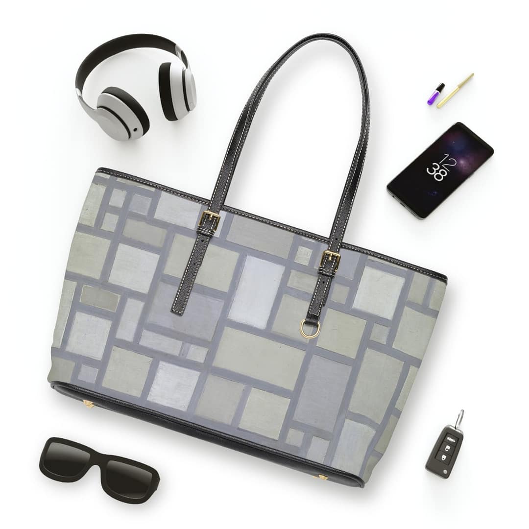 cgk.ink abstract Piet Mondrian: Composition with Grid 7 Leather Tote Bag Piet Mondrian: Composition with Grid 7 Leather Tote Bag ACCESSORIES & GIFTS cgk.ink