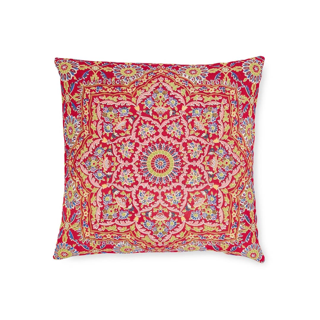 cgk.ink casual Indian Embroidery on Crimson Silk, Matthew Digby Wyatt (1851-1853) Square Pillow Indian Embroidery on Crimson Silk, Matthew Digby Wyatt (1851-1853) Square Pillow BED & BATH cgk.ink