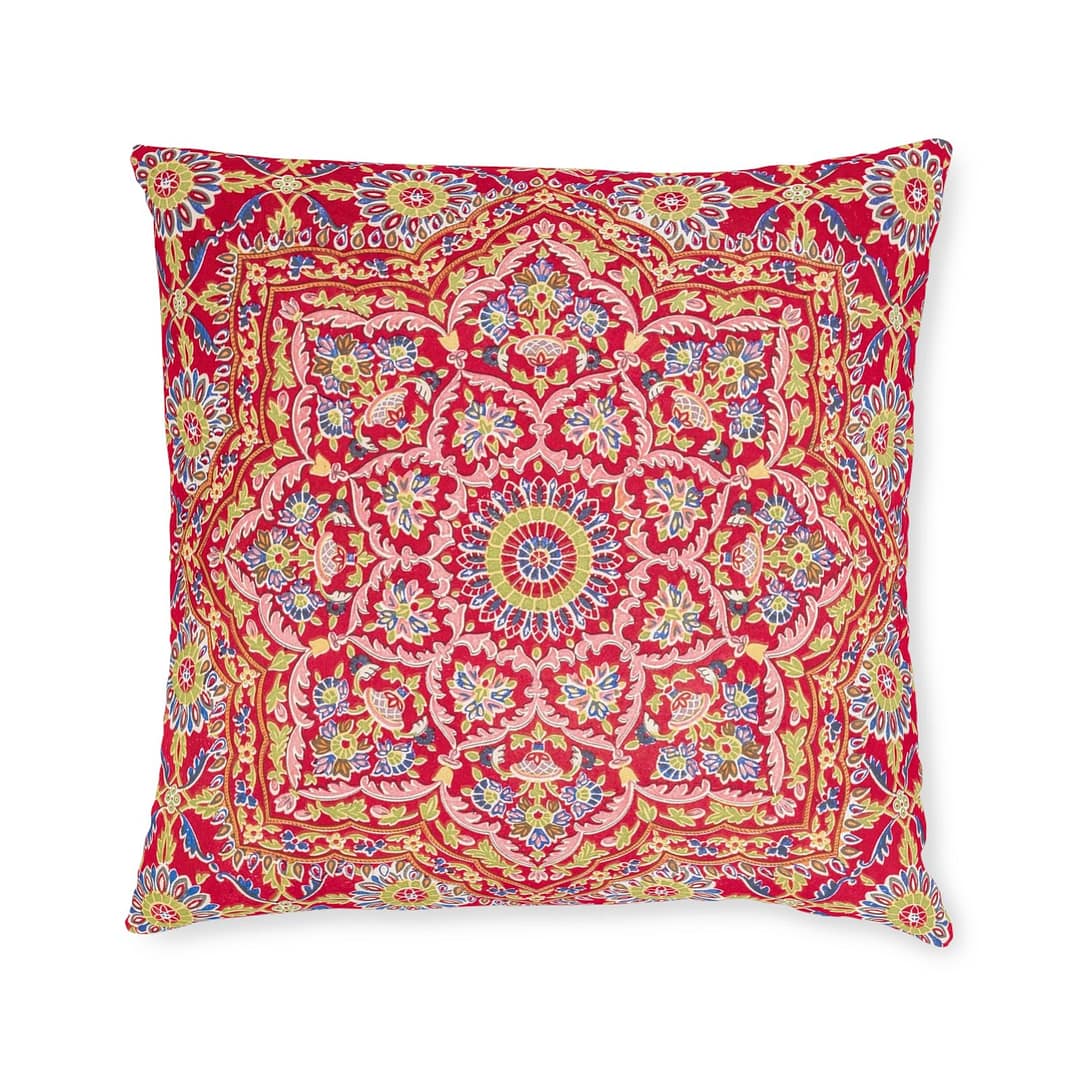 cgk.ink casual Indian Embroidery on Crimson Silk, Matthew Digby Wyatt (1851-1853) Square Pillow Indian Embroidery on Crimson Silk, Matthew Digby Wyatt (1851-1853) Square Pillow BED & BATH cgk.ink