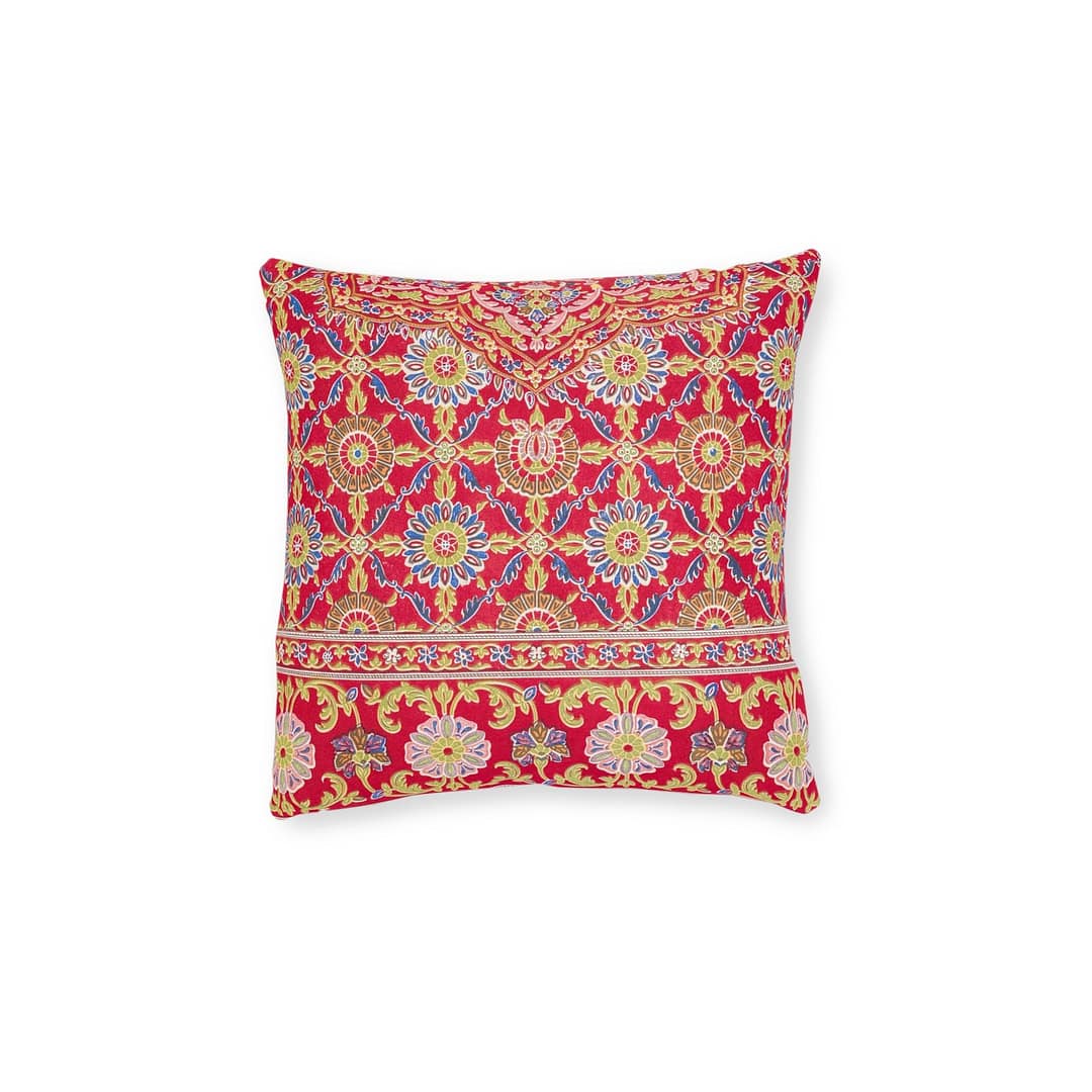cgk.ink casual Indian Embroidery on Crimson Silk, Matthew Digby Wyatt (1851-1853) Square Pillow Indian Embroidery on Crimson Silk, Matthew Digby Wyatt (1851-1853) Square Pillow BED & BATH cgk.ink