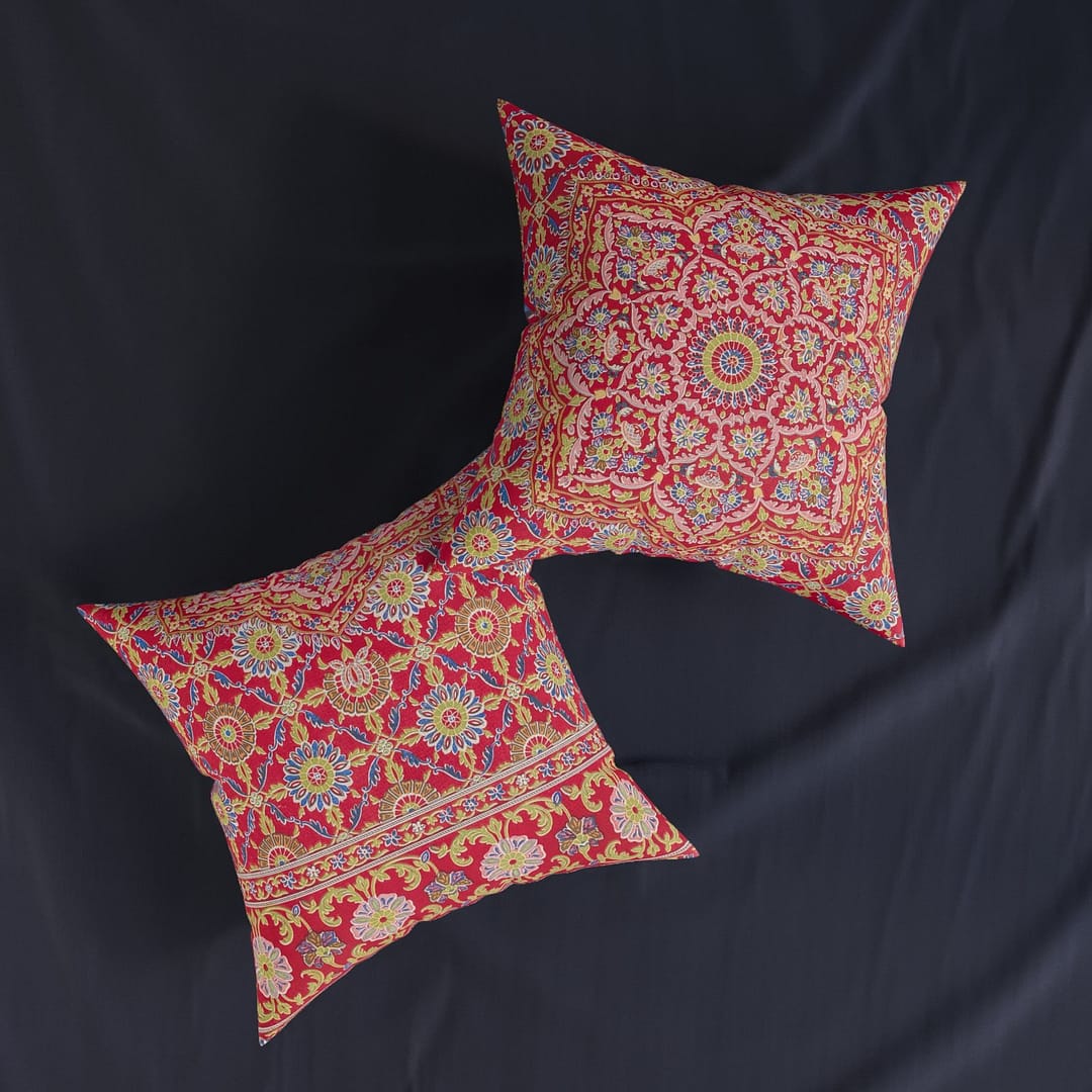 cgk.ink casual Indian Embroidery on Crimson Silk, Matthew Digby Wyatt (1851-1853) Square Pillow Indian Embroidery on Crimson Silk, Matthew Digby Wyatt (1851-1853) Square Pillow BED & BATH cgk.ink