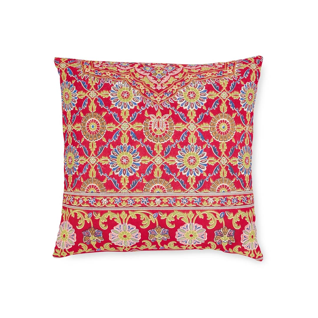 cgk.ink casual Indian Embroidery on Crimson Silk, Matthew Digby Wyatt (1851-1853) Square Pillow Indian Embroidery on Crimson Silk, Matthew Digby Wyatt (1851-1853) Square Pillow BED & BATH cgk.ink