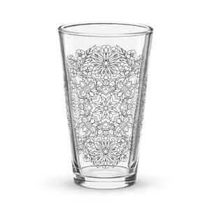 cgk.ink entertaining Simple Floral Mandala Shaker/Pint Glass Simple Floral Mandala Shaker/Pint Glass ENTERTAINING cgk.ink