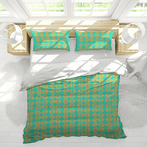 cgk.ink cozy Teal and Gold Block Pattern Duvet Cover and Pillowcases Teal and Gold Block Pattern Duvet Cover and Pillowcases BED & BATH cgk.ink